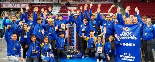 Members of the robotics team at Conrad High School Members of the robotics team at Conrad High School