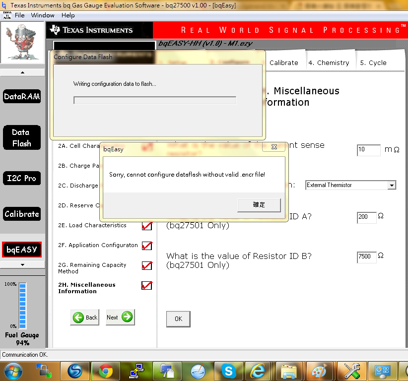 Generate Golden profile with BQ27500 EVM Power management forum Power management TI E2E