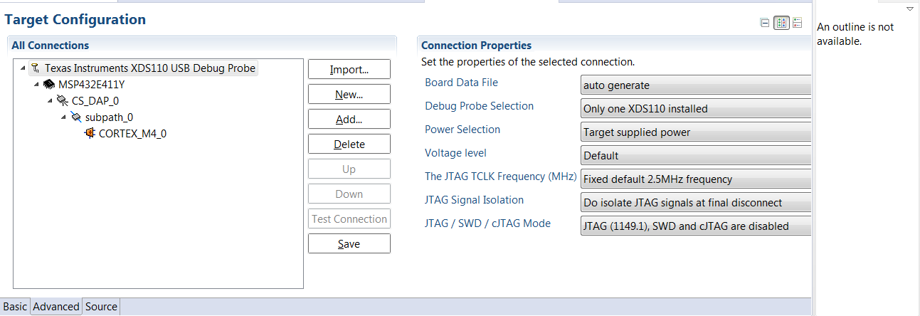 Ccs Msp E Y Bgaevm Xds Error Connecting To The Target Error