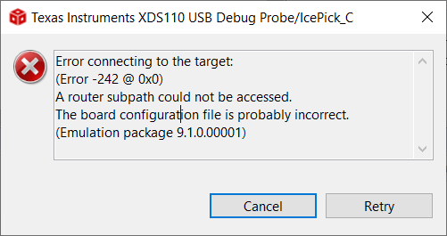 Ccs Cc R F Error Connecting To The Target Code Composer Studio