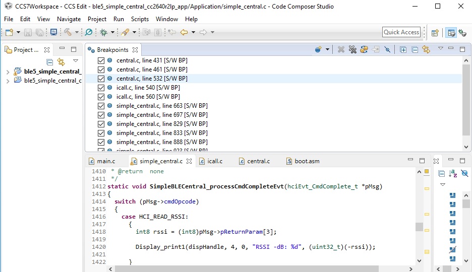 Ccs Launchxl Cc R Debugging Issue Using Breakpoints Code