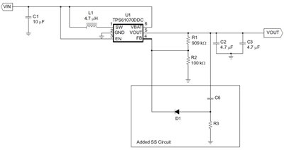  TPS61070EVM with added soft start circuit