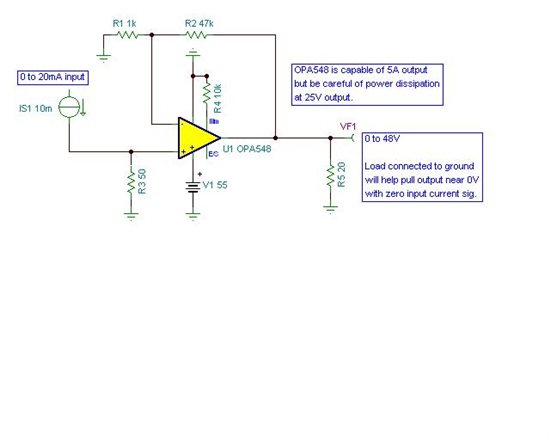 20/4-20 mA to 48VDC (2A) current-to-voltage converter - /etc ...