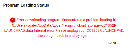 Ccs Launchxl Cc R Can Not Restore Board Sub Ghz Forum Sub