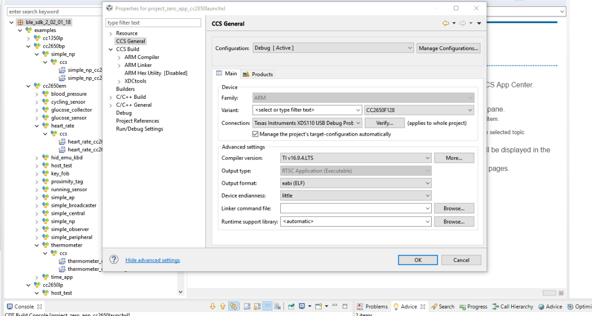 Ccs Launchxl Cc Project Zero Doesn T Run On Cc Lauchpad