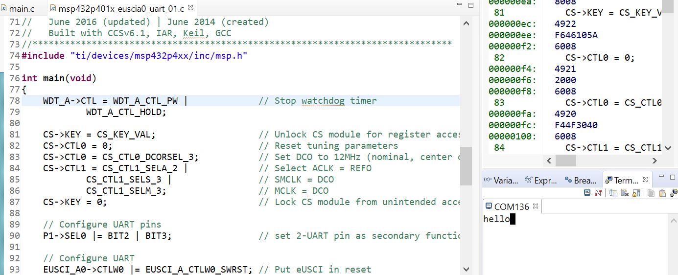 MSP432P401R UART Issue With MSP432P401R MSP Low Power