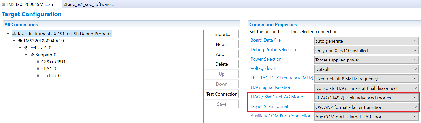 LAUNCHXL F280049C Unable Connect To Device By JTAG Error 2131 0x0