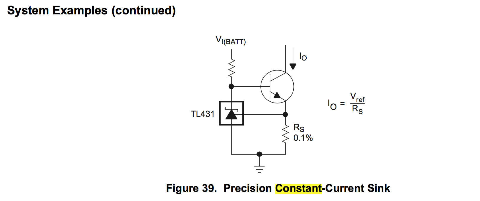 Resolved Tlv431a Minimum Io Of Constant Current Sink