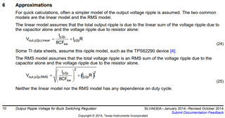 TPS54320 SLVA630A Output Ripple Voltage For Buck Switching Regulator