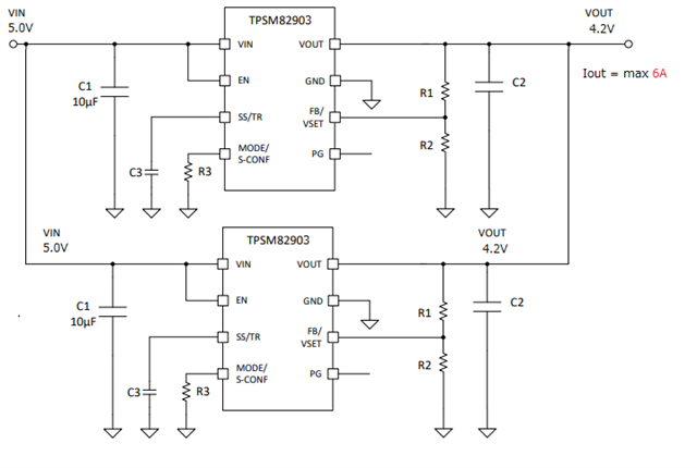 TPSM82903 Parallel Connection Power Management Forum Power