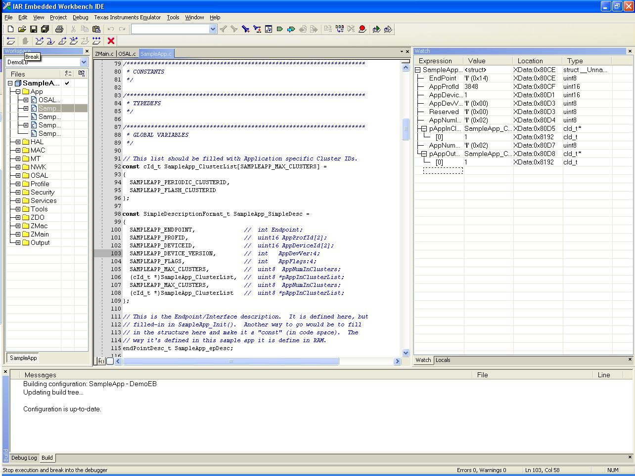 CC2530, CC Debugger with IAR EW8051 8.10; general debugger operation ...