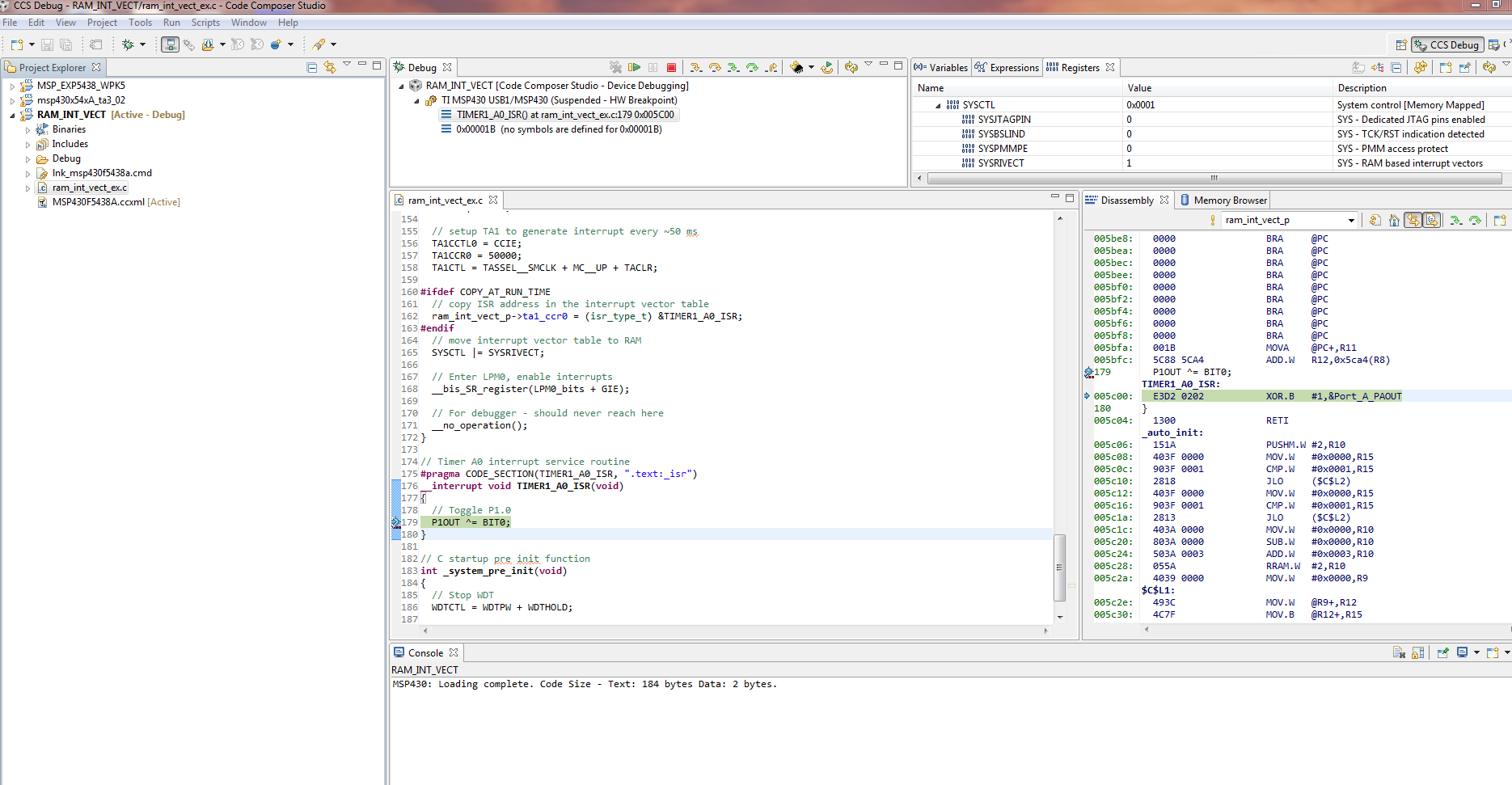 MSP430F5437A - Running in RAM - MSP low-power microcontroller forum ...