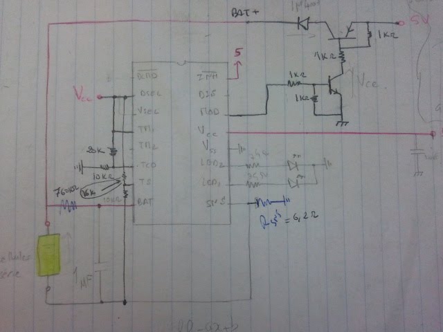 The charge current decrease while charging a 2 nimh cell by BQ2004 ...