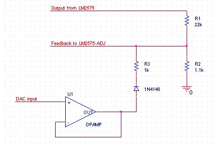 LM2575-ADJ Feedback control via a Microcontroller - Power management ...