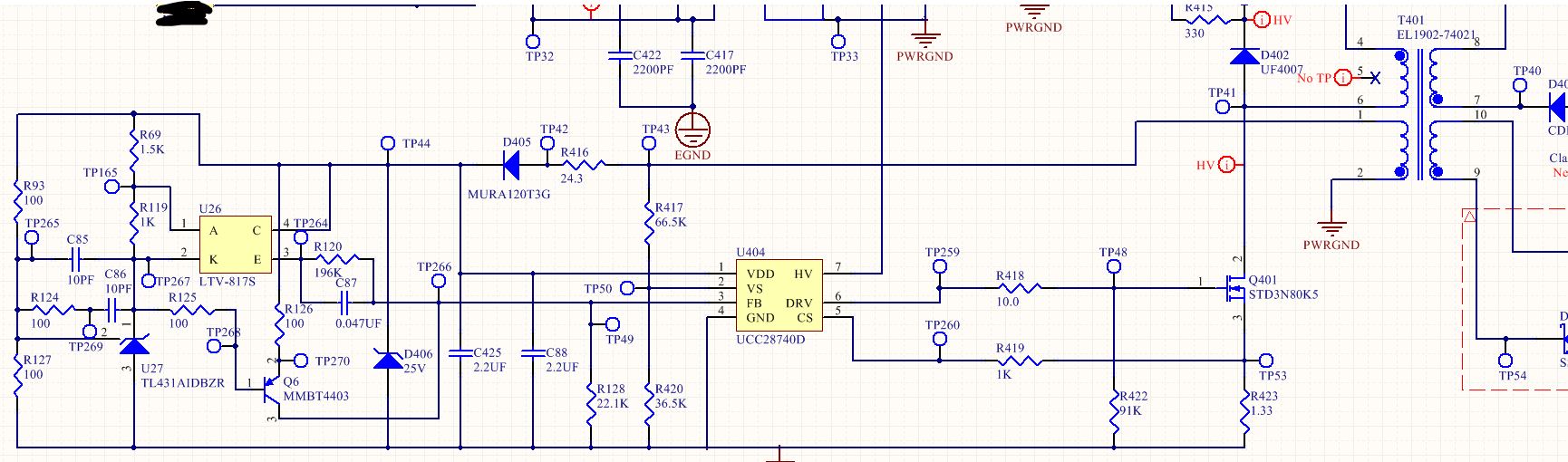 UCC28740 without optocoupler - Power management forum - Power ...