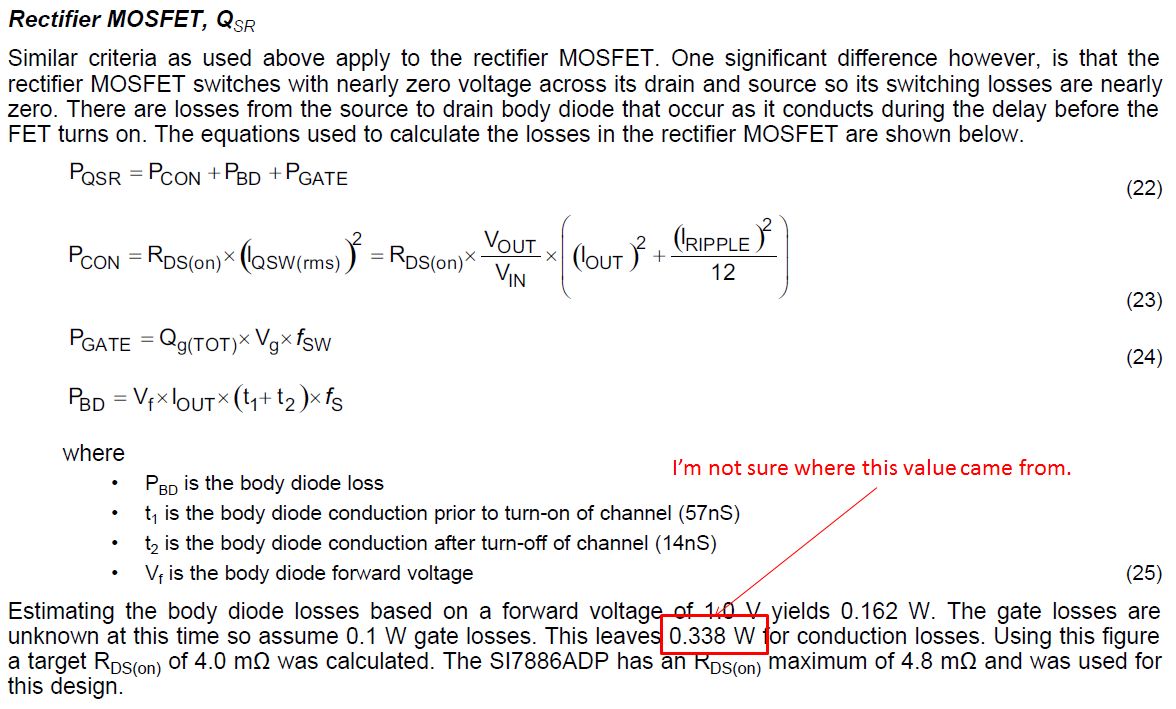  Resolved TPS40195 calculate Ron  of rectifier MOSFET  