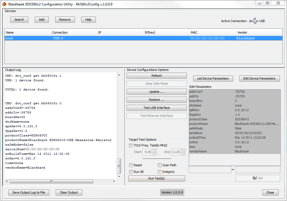 Blackhawk XDS560v2-USB Mezzanine Emulator connectivity problem on ...