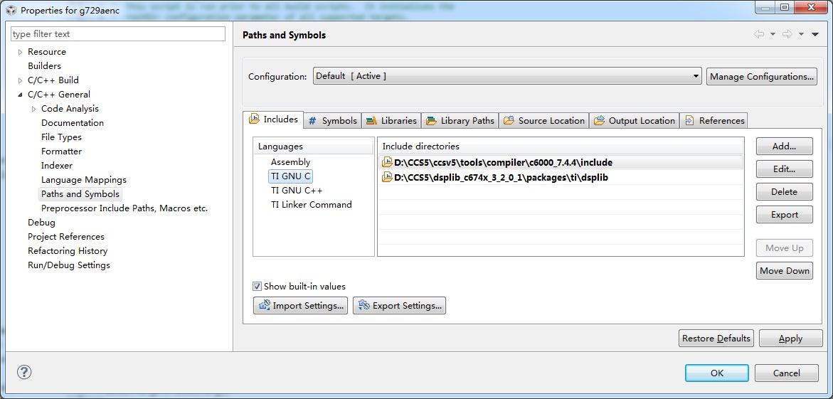 How to link dsplib in xDM project in CCS5.4? - Code Composer Studio ...