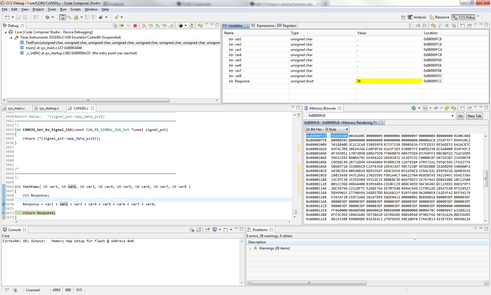 CCS bug in viewing function parameters - Code Composer Studio forum ...