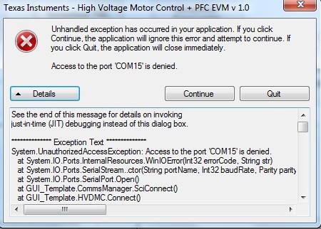 access to the port COM 4 is denied - C2000 microcontrollers forum ...