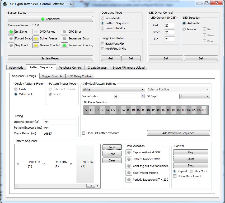 How do I do the equivalent of 60Hz 1bpp on the Lightcrafter 4500? - DLP ...