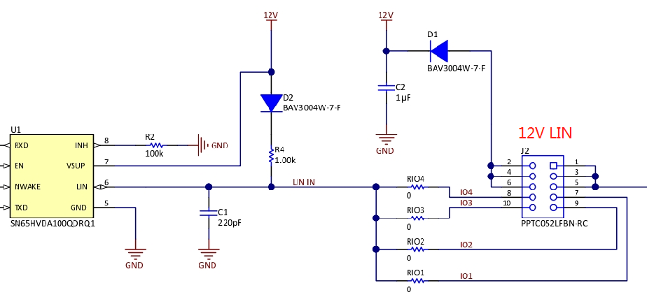 PGA460: PGA460 VPWR=7.8V，IO pin can connect 12V LIN directly？ - Sensors ...