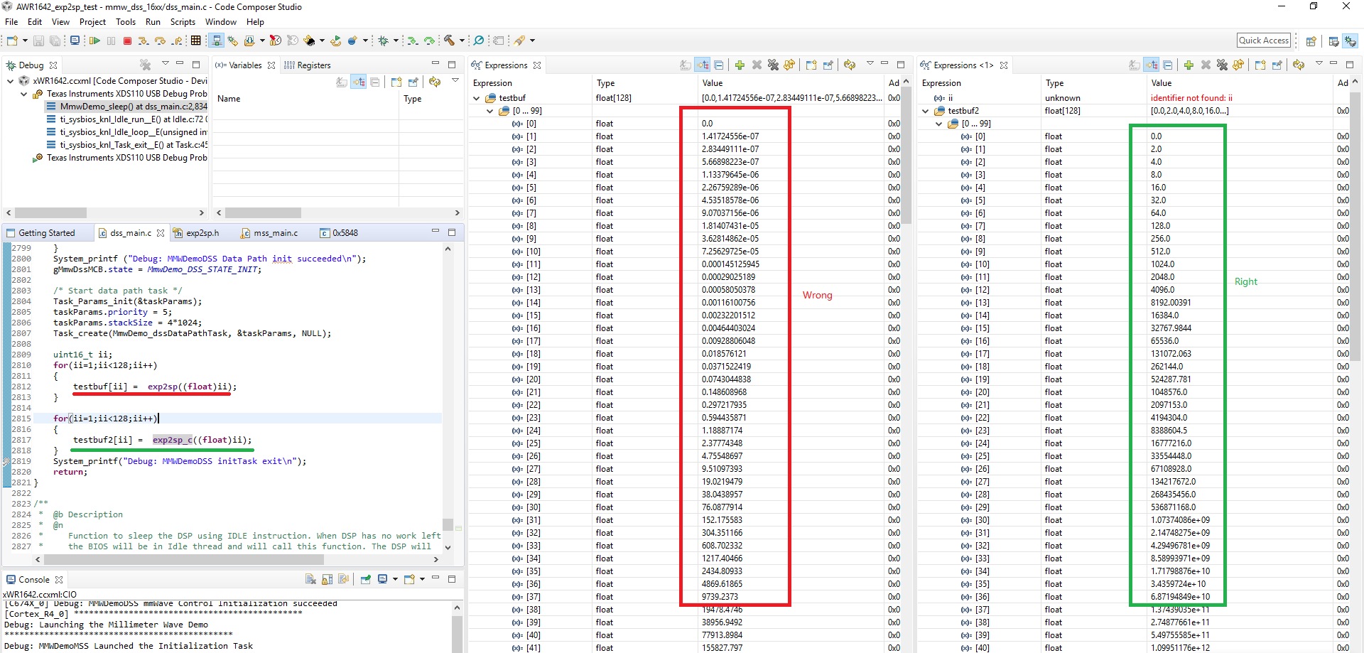 AWR1642: exp2sp calculation result issue - Sensors forum - Sensors - TI ...