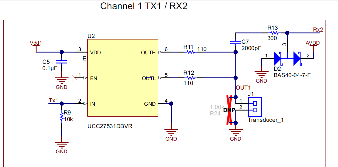 Using TDC1000-GASEVM to interface 1MHz transducer for flow application ...