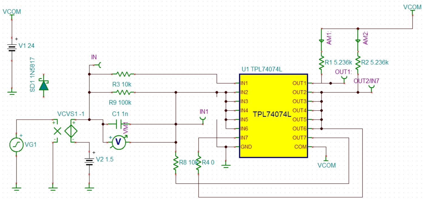 TINA/Spice/TPL7407L: Adding overcurrent protection around device ...