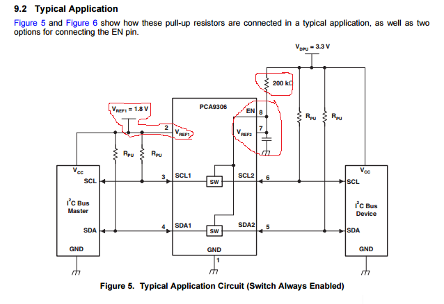 Using x2 I2C Voltage Translators to go to 2 slaves at different ...