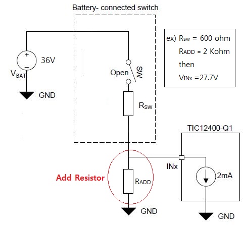 TIC12400-Q1: Inquire about INx input voltage level - Interface forum ...