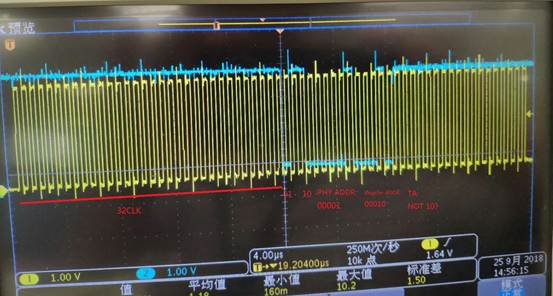 DP83848K: MDIO signal can not match with datasheet showed in figure 6 ...