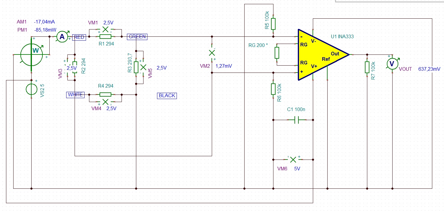 INA333: Unstable voltage at differential inputs with a load cell ...