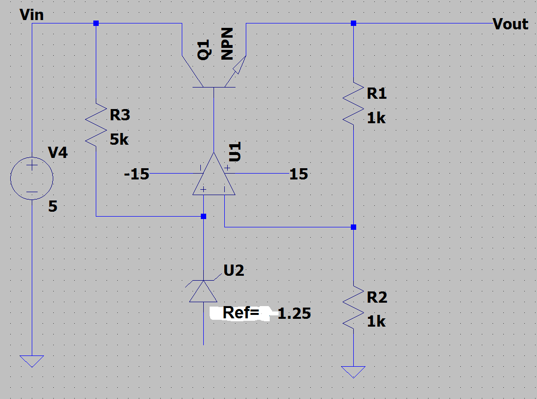LDO output when Voltage reference is not grounded Properly Amplifiers