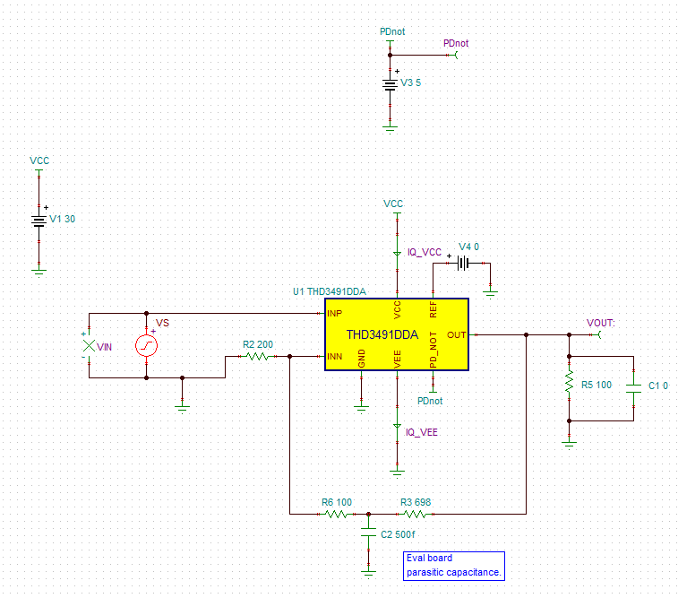 TINA/Spice/THS3491: ThS3491 OPA Simulation Problem - Amplifiers forum ...