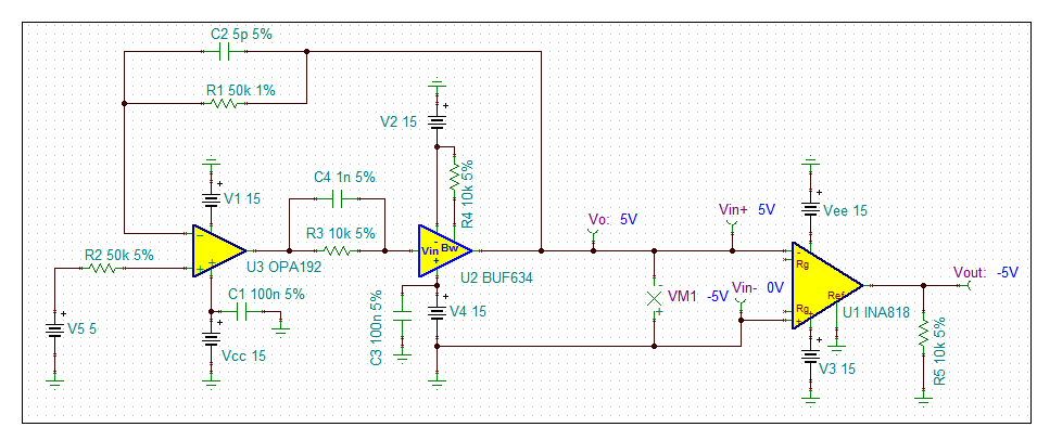 INA818: INA818 in the negative feedback loop of opamp circuit: Not ...