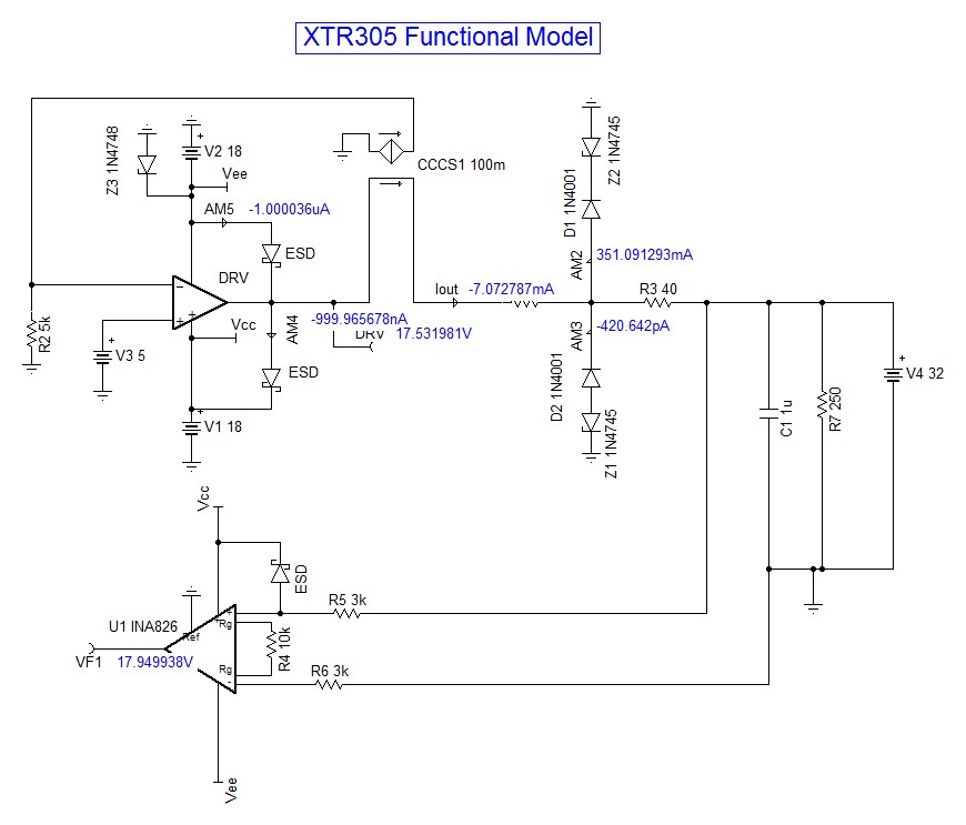 XTR305: Permanent overvoltage protection on output - Amplifiers forum ...