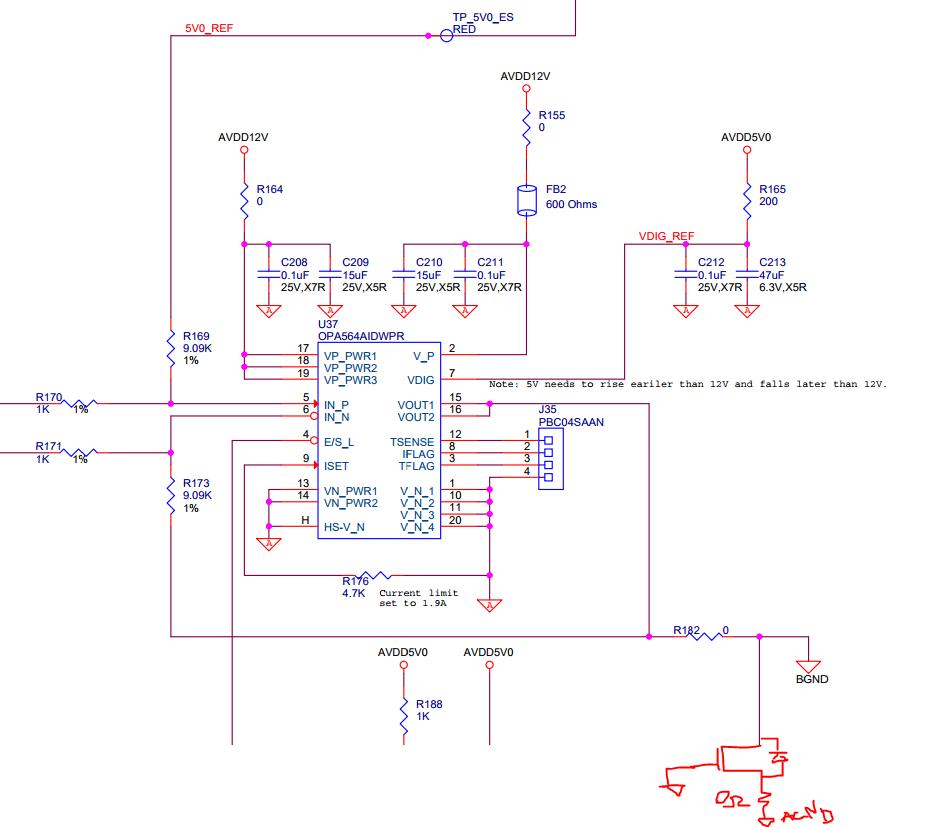 OPA564: overcurrent flag (ILIM) asserts erratically , sensitive to slow ...