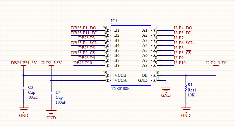 TXS0108E: Can I connect VCCA directly to OE pin with a pull-down ? - Logic  forum - Logic - TI E2E support forums