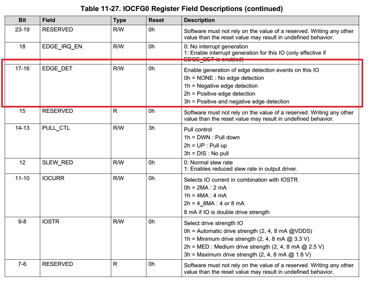 cc1310 how to set GPIO can be wake up by bothedges from shutdown mode ...