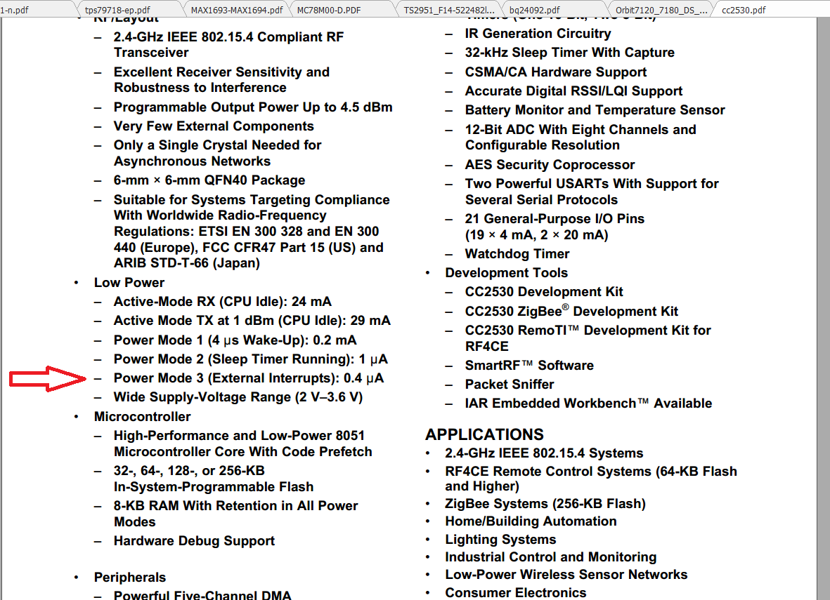 CC2530: how can i achieve this condition that says in datasheet ...