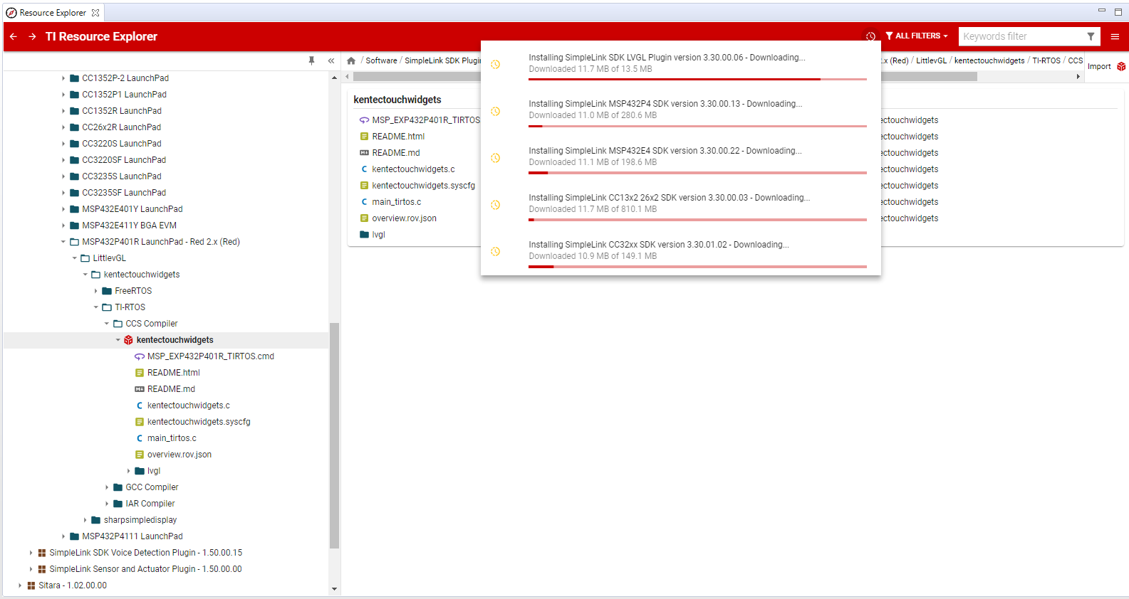 [参考译文] CCS/MSP432P401R：SIMPLELINK-SDK-LVGL-PLUGIN_3.30.00.06和 RTOS ...