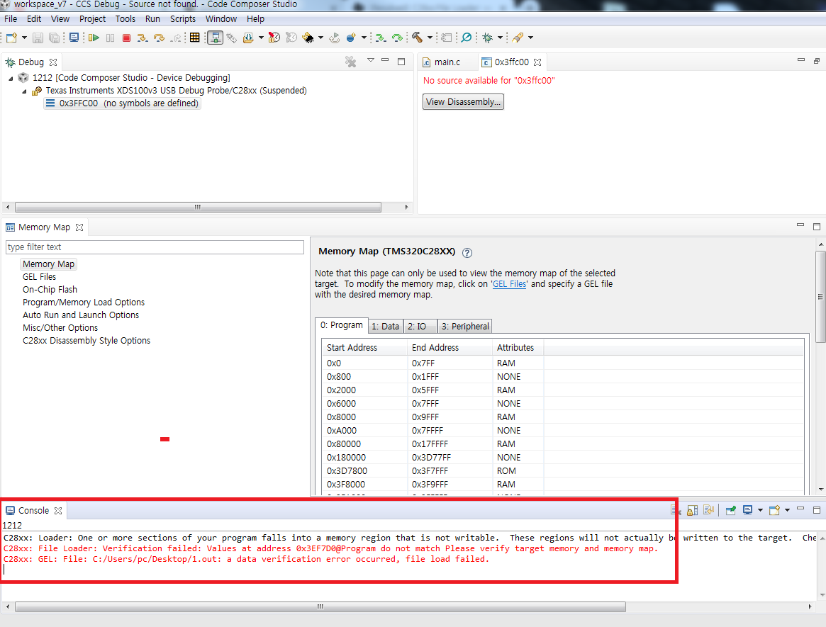 CCS / TMS320F2812 : tms320f2812_Can you tell me about this problem ...