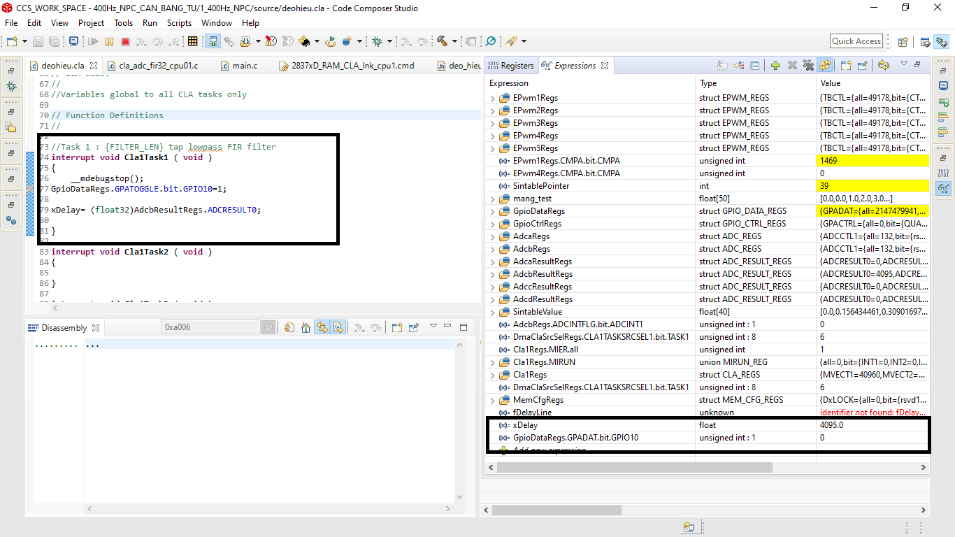 CCS/TMS320F28379D: Debug CLA1 in tms320f28379D - C2000 microcontrollers ...