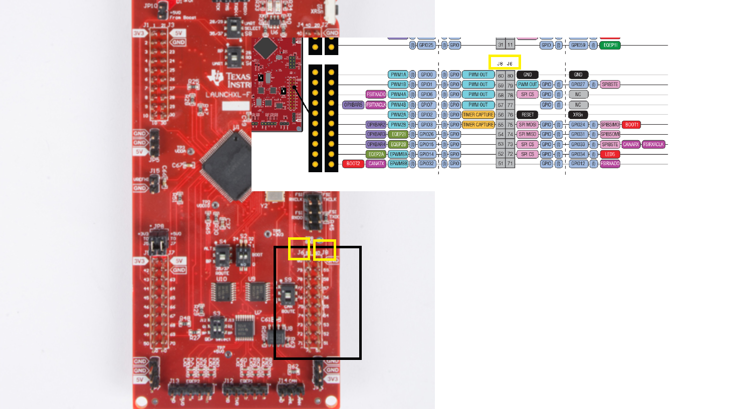 TMS320F280049C: Differences In Pin Mapping For J6 And J8 Between Board ...