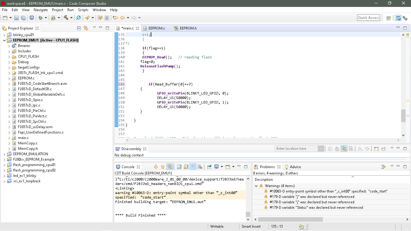 CCS/TMS320F28379D: During RESET/Power Cycle couldn't read value from ...