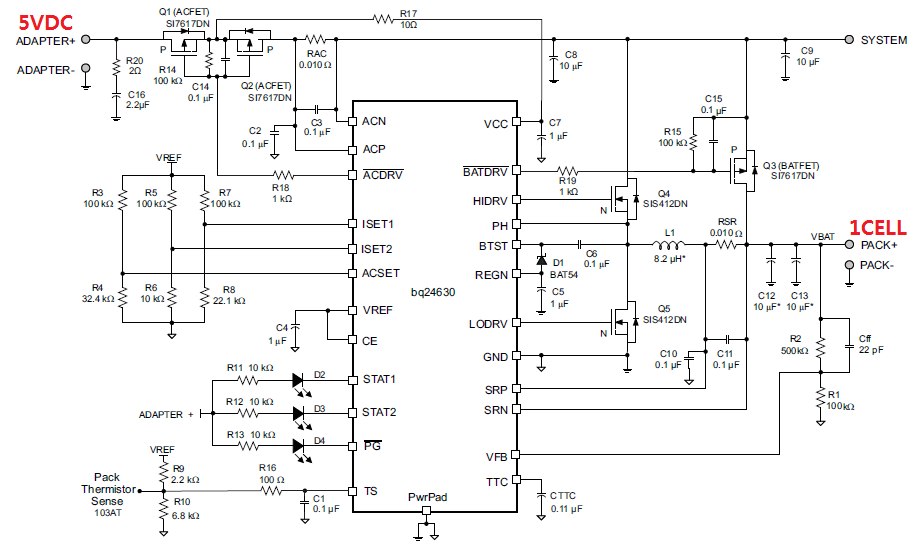 BQ24630 1CELL Charger. (5VDC Main Supply) - Battery Management ...