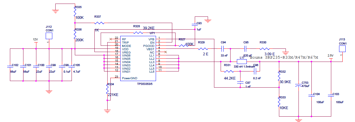 TPS53355: Output voltage drop at high load - Power management forum ...