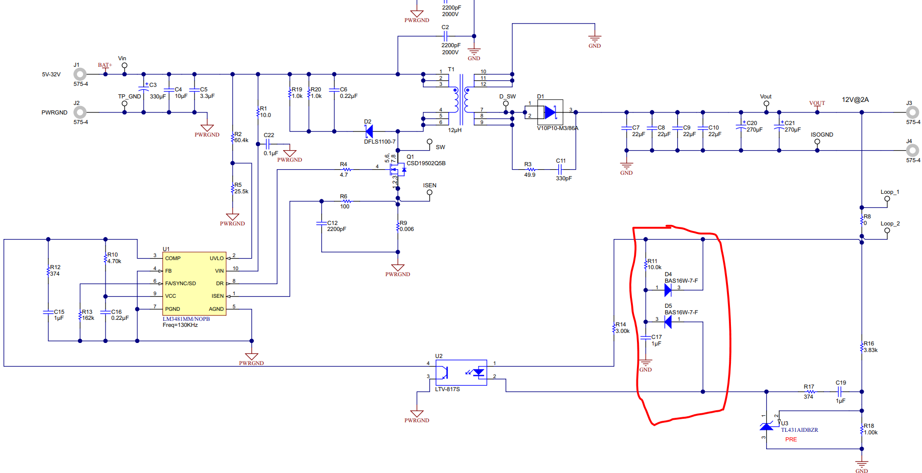 LM3481-Q1: What's the function of the circuit highlighted in the red ...
