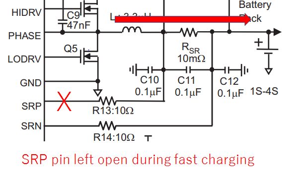 BQ24780S: Behavior at SRP pin left open during fast charging - Power ...